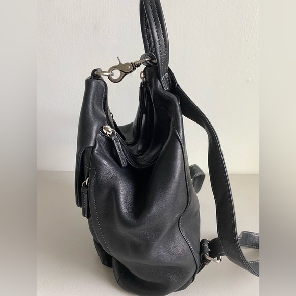 Tignanello Leather Backpack with Silver tone Hardware 90s Y2K Small main image 7